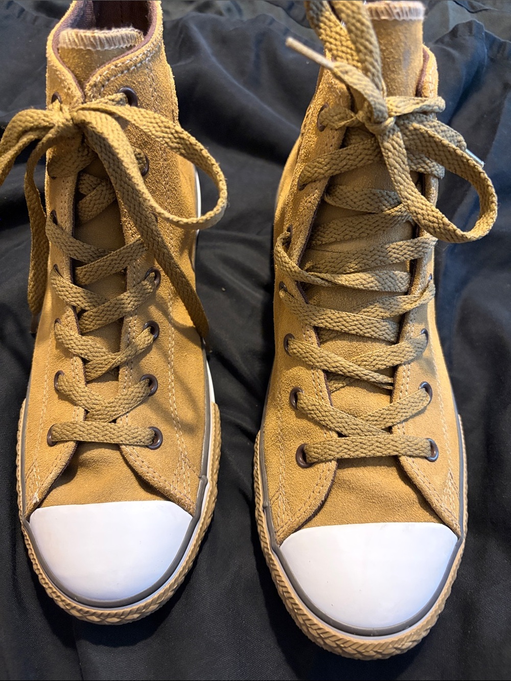 Converse Tan/Brown Suede High-Top Canvas Sneakers Size 6